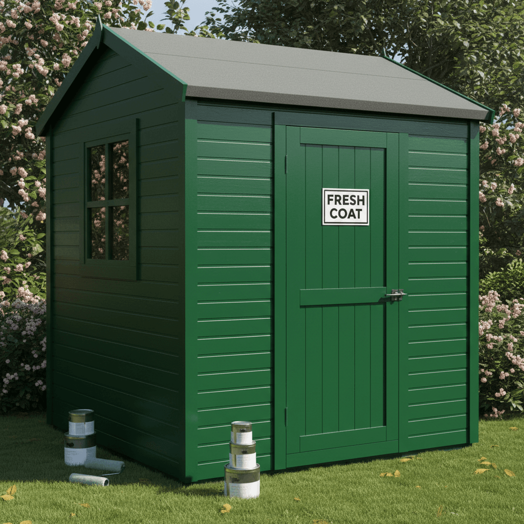 Shed painting completed with clean professional result