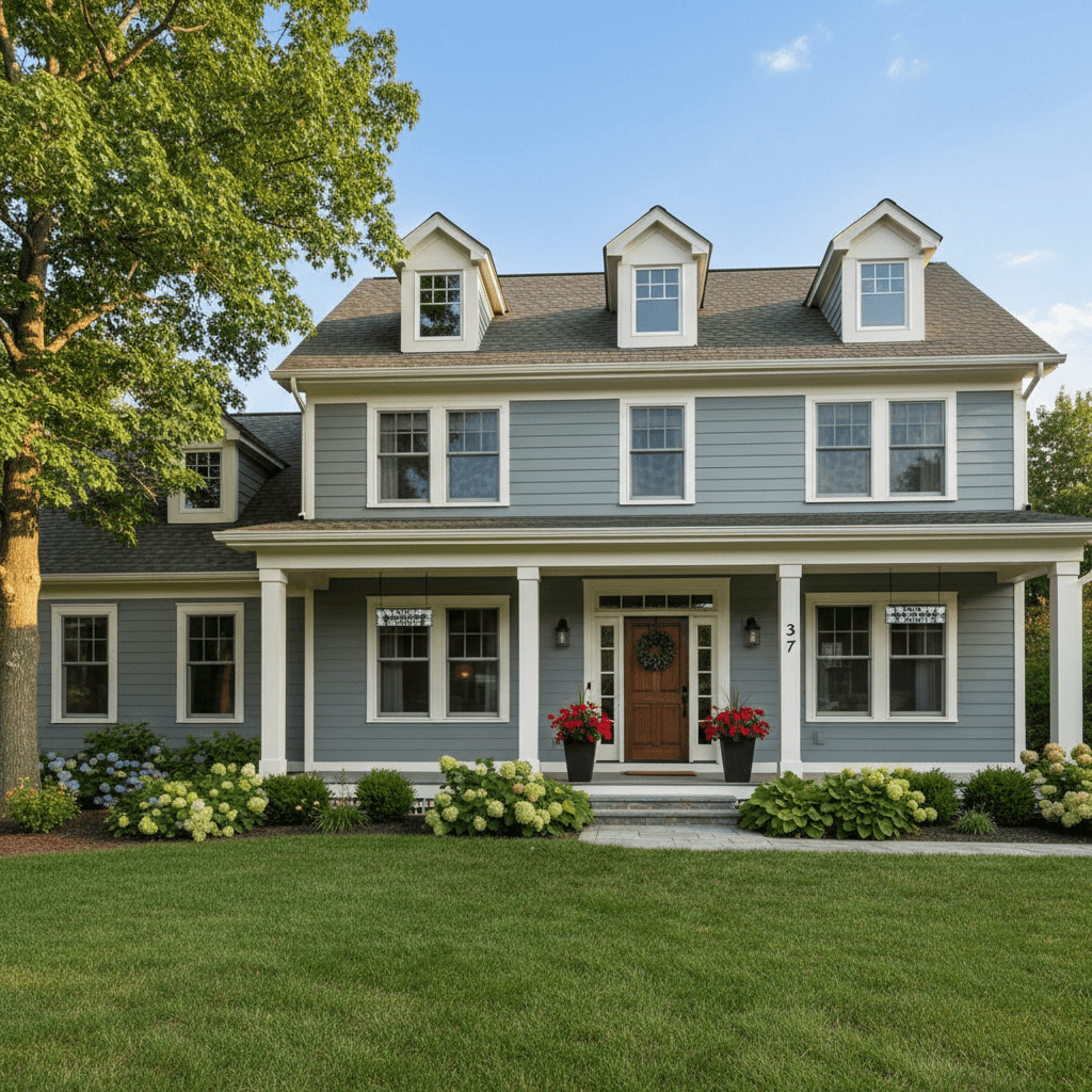 Exterior house painting with professional finish