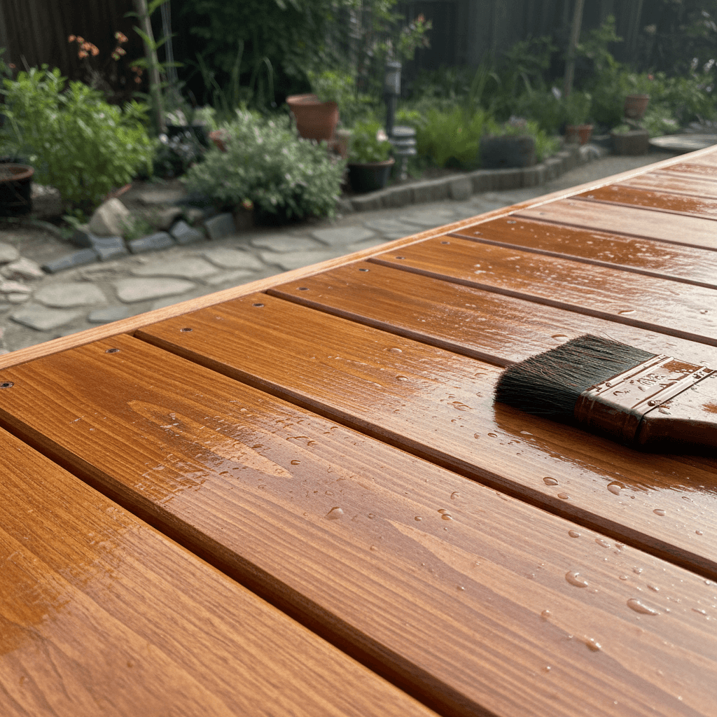 Deck staining completed with even coverage