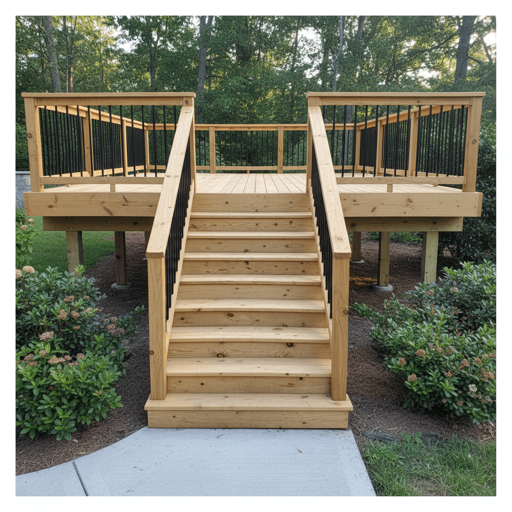 Deck safety features and finishing work