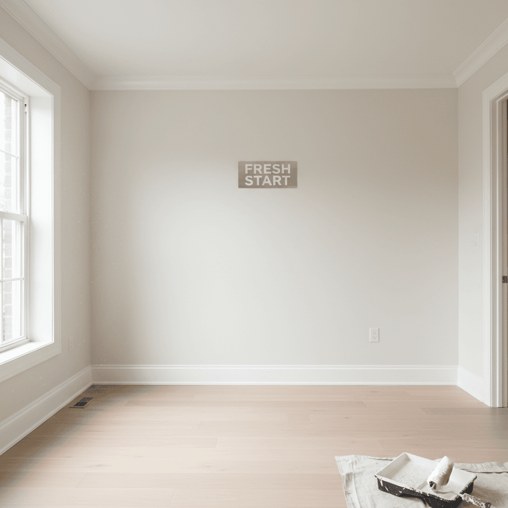 Freshly painted interior room with clean finishes